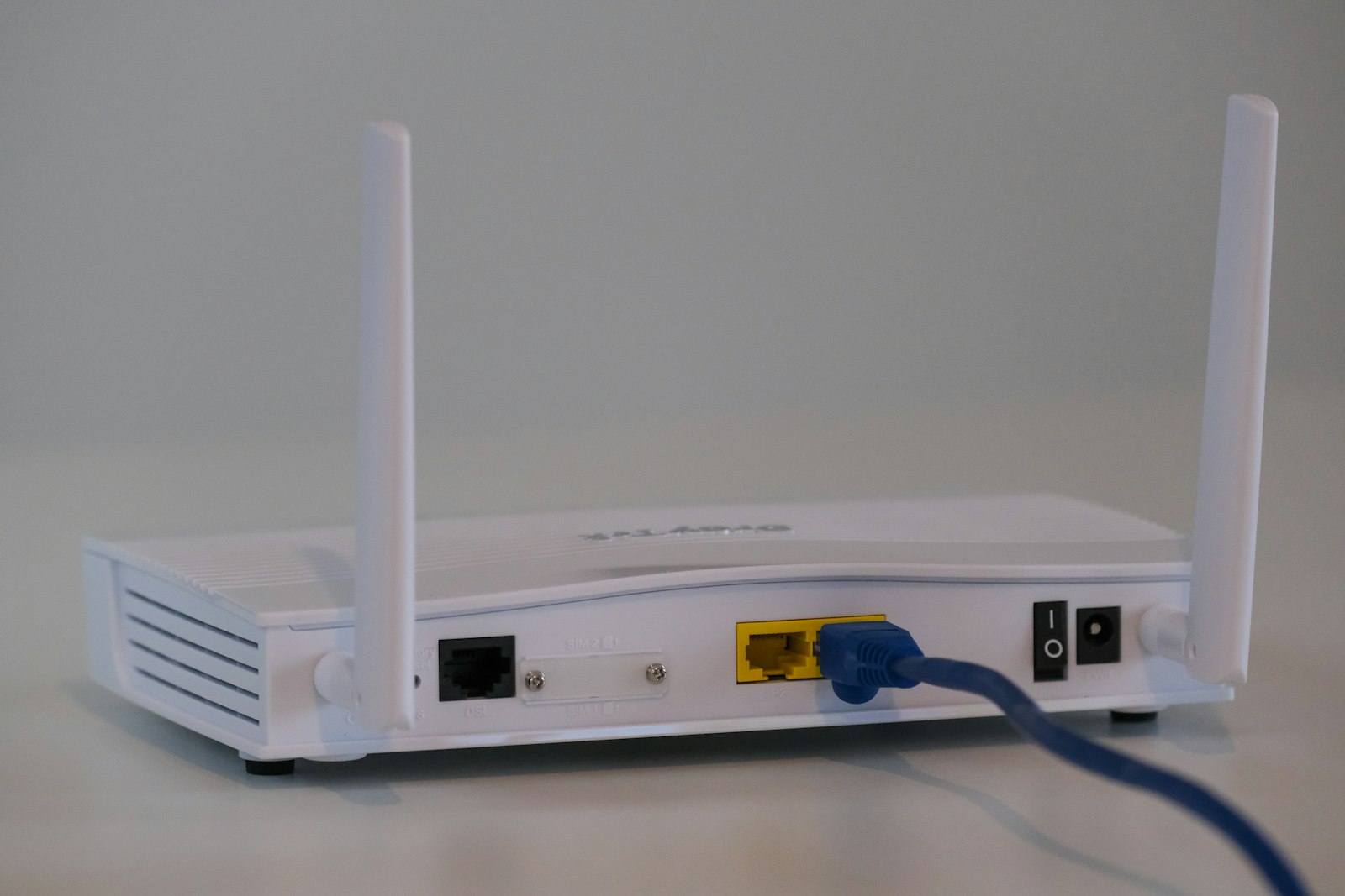 Porte di rete sul retro di un router